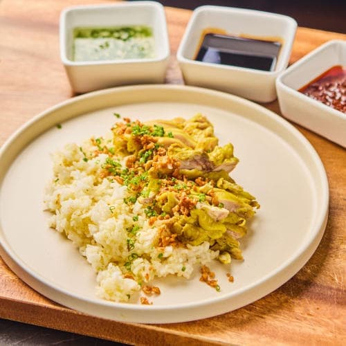 Hainanese Chicken with 3 Sauces