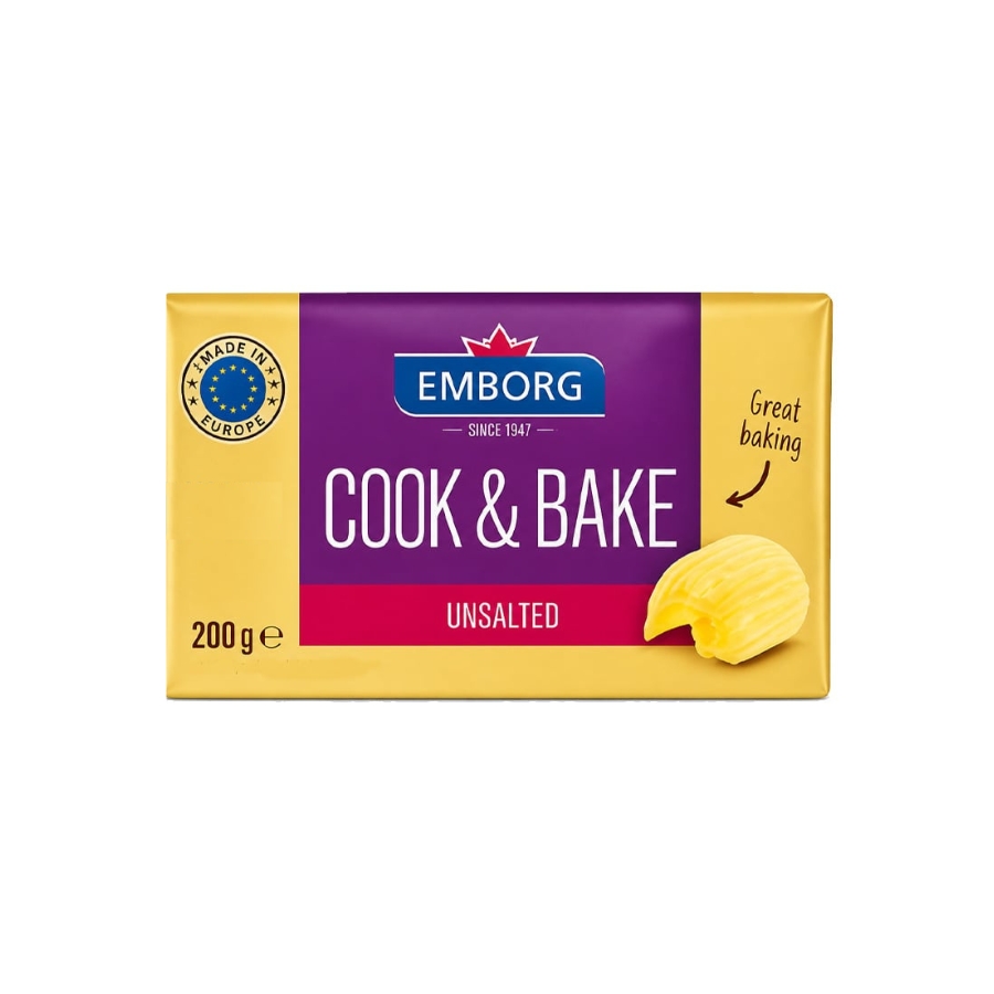 Emborg Unsalted Cook & Bake Butter (200g) - BuiltaMart
